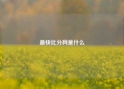 最快比分网是什么