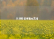 从哪里看斯诺克直播