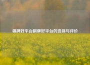 棋牌好平台棋牌好平台的选择与评价