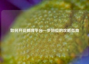 如何开设棋牌平台一步到位的攻略指南
