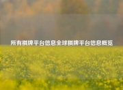 所有棋牌平台信息全球棋牌平台信息概览