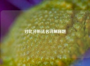 对比分析法名词解释题