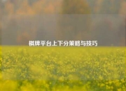 棋牌平台上下分策略与技巧