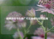 棋牌游戏平台推广方法策略与技巧指南