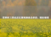 世界杯三四名还比赛预测悬念依旧，精彩继续