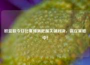 欧篮联今日比赛预测把握关键对决，赢在策略中！
