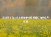 新棋牌平台大放水揭秘非法赌博背后的黑色产业链