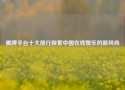 棋牌平台十大排行探索中国在线娱乐的新风尚