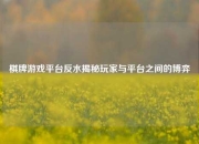 棋牌游戏平台反水揭秘玩家与平台之间的博弈