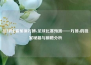 足球比赛预测万博y足球比赛预测——万博y的独家秘籍与前瞻分析