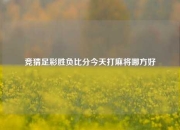 竞猜足彩胜负比分今天打麻将哪方好