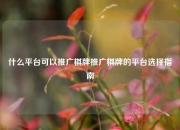 什么平台可以推广棋牌推广棋牌的平台选择指南
