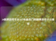 20棋牌游戏平台2024年最热门的棋牌游戏平台推荐