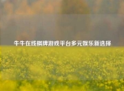 牛牛在线棋牌游戏平台多元娱乐新选择