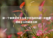 做一个棋牌游戏平台多少钱如何构建一款棋牌游戏平台的成本分析