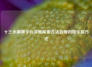 十三水棋牌平台买断探索合法合规的娱乐新方式