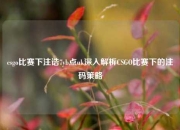 csgo比赛下注诰7yb点uk深入解析CSGO比赛下的注码策略
