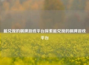 能兑现的棋牌游戏平台探索能兑现的棋牌游戏平台