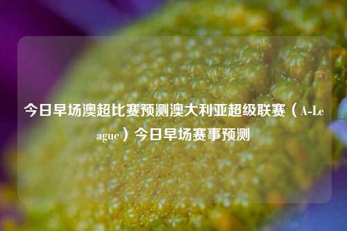 今日早场澳超比赛预测澳大利亚超级联赛（A-League）今日早场赛事预测
