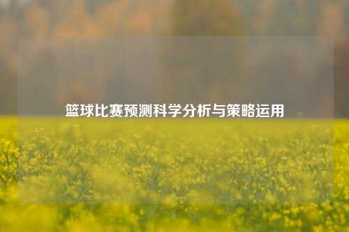篮球比赛预测科学分析与策略运用