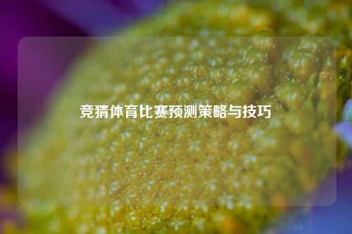 竞猜体育比赛预测策略与技巧
