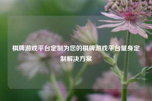 棋牌游戏平台定制为您的棋牌游戏平台量身定制解决方案