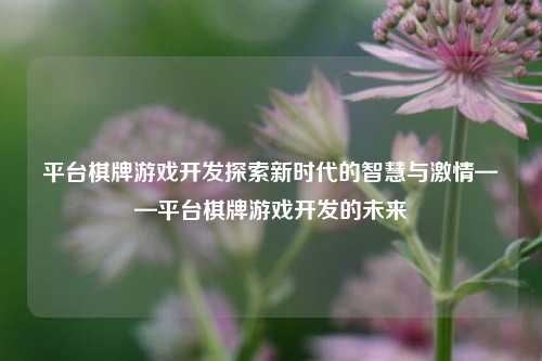 平台棋牌游戏开发探索新时代的智慧与激情——平台棋牌游戏开发的未来