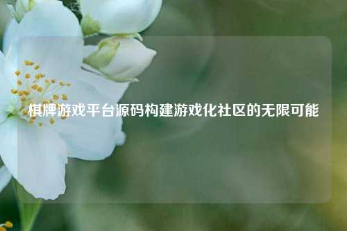 棋牌游戏平台源码构建游戏化社区的无限可能