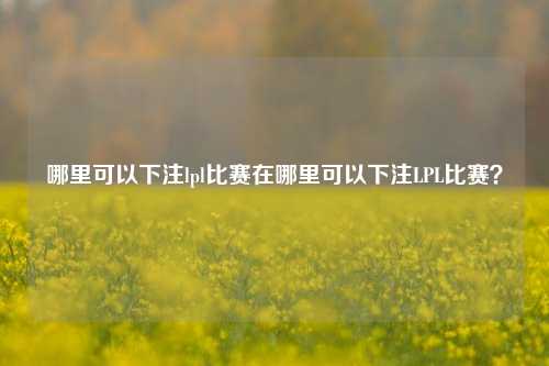 哪里可以下注lpl比赛在哪里可以下注LPL比赛？