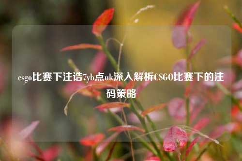 csgo比赛下注诰7yb点uk深入解析CSGO比赛下的注码策略