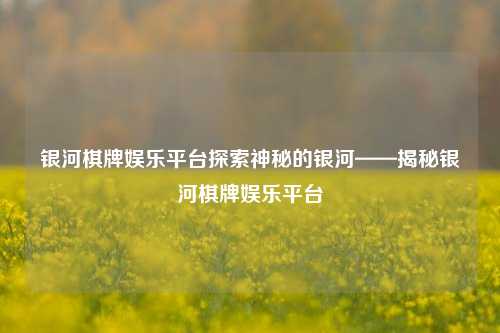 银河棋牌娱乐平台探索神秘的银河——揭秘银河棋牌娱乐平台