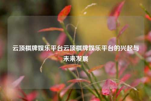云顶棋牌娱乐平台云顶棋牌娱乐平台的兴起与未来发展