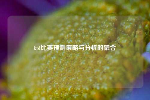 kpl比赛预测策略与分析的融合