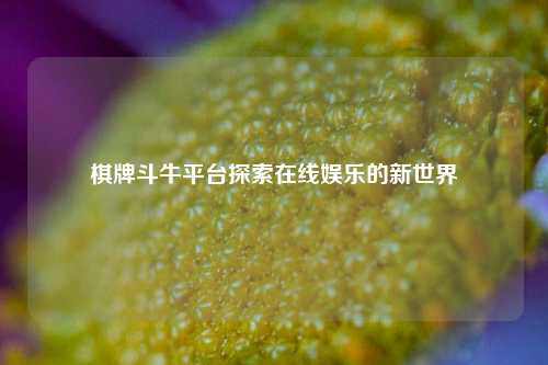 棋牌斗牛平台探索在线娱乐的新世界