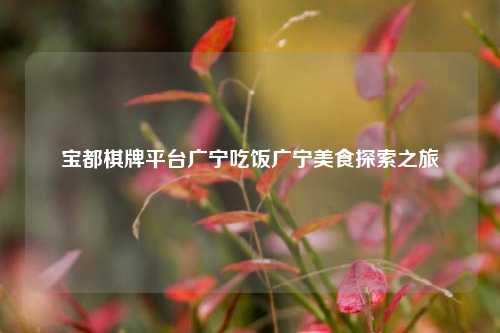 宝都棋牌平台广宁吃饭广宁美食探索之旅