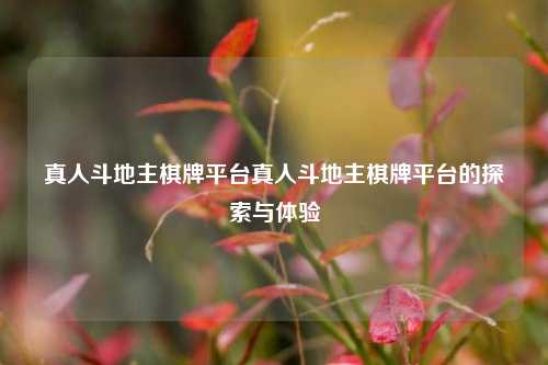 真人斗地主棋牌平台真人斗地主棋牌平台的探索与体验