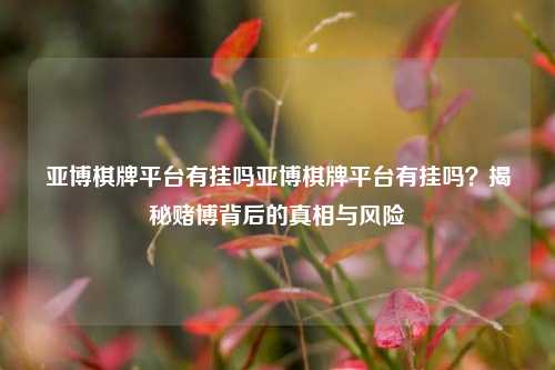 亚博棋牌平台有挂吗亚博棋牌平台有挂吗？揭秘赌博背后的真相与风险