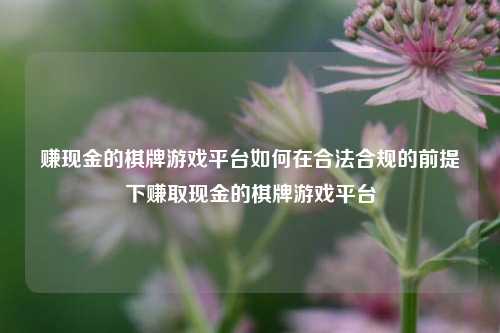 赚现金的棋牌游戏平台如何在合法合规的前提下赚取现金的棋牌游戏平台