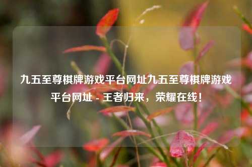 九五至尊棋牌游戏平台网址九五至尊棋牌游戏平台网址 - 王者归来，荣耀在线！