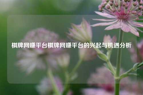 棋牌网赚平台棋牌网赚平台的兴起与机遇分析