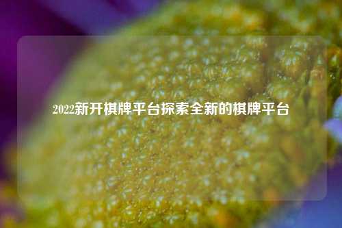 2022新开棋牌平台探索全新的棋牌平台