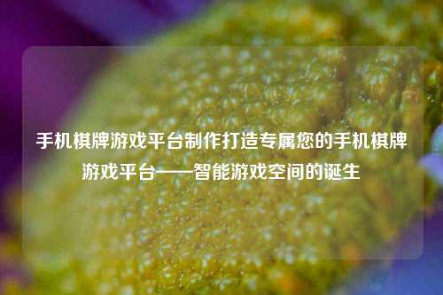 手机棋牌游戏平台制作打造专属您的手机棋牌游戏平台——智能游戏空间的诞生