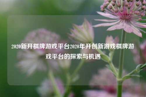 2020新开棋牌游戏平台2020年开创新游戏棋牌游戏平台的探索与机遇