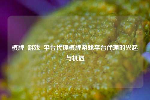 棋牌_游戏_平台代理棋牌游戏平台代理的兴起与机遇