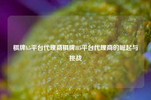 棋牌h5平台代理商棋牌H5平台代理商的崛起与挑战