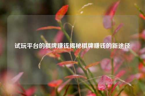 试玩平台的棋牌赚钱揭秘棋牌赚钱的新途径