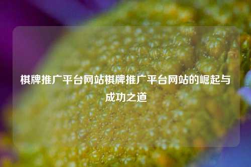 棋牌推广平台网站棋牌推广平台网站的崛起与成功之道