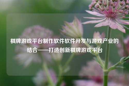 棋牌游戏平台制作软件软件开发与游戏产业的结合——打造创新棋牌游戏平台