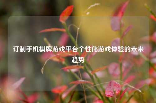 订制手机棋牌游戏平台个性化游戏体验的未来趋势