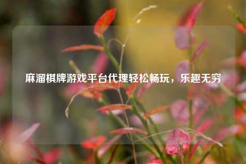 麻溜棋牌游戏平台代理轻松畅玩，乐趣无穷